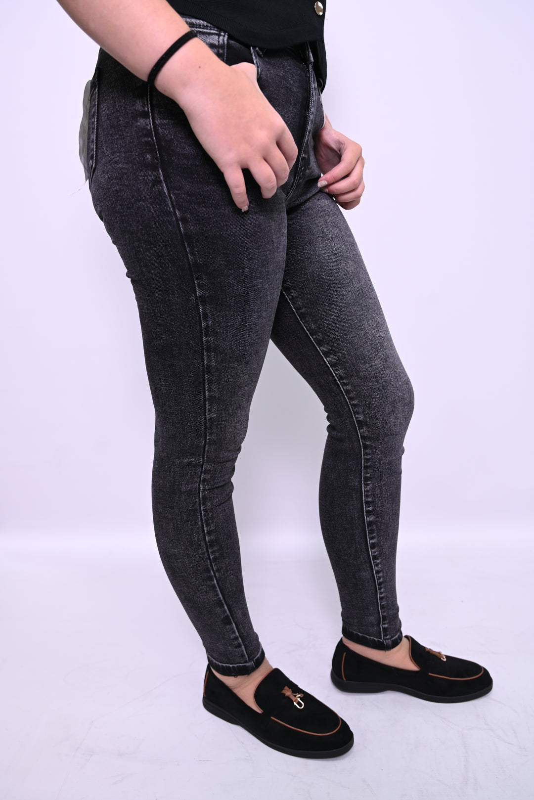 Dark Grey Skinny Jeans met Stretch – Comfort & Stijl in Eén HelloMiss HM5348-3