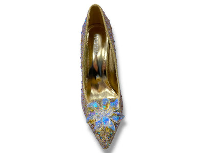 Glinsterende Luxe Hakken met Strass en Bloemdecoratie EG1640B