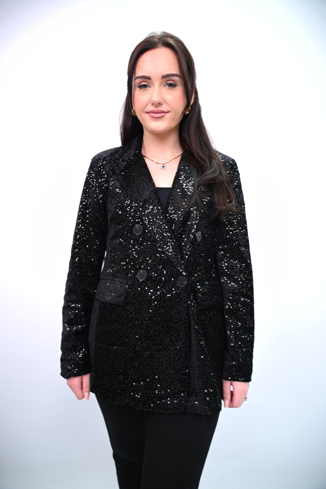 Blazer Paillette Sequin Blazer Cherry Koko 8309
