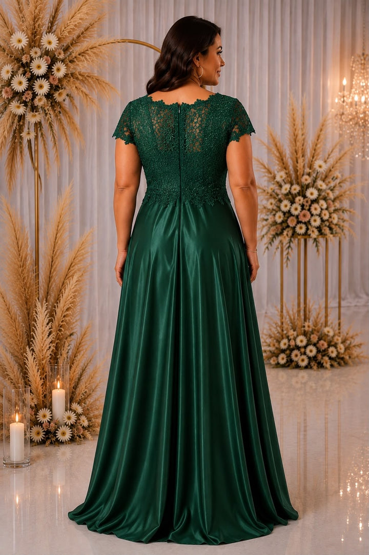 Celeste Lace Satin Gown – Curve Collection 9435