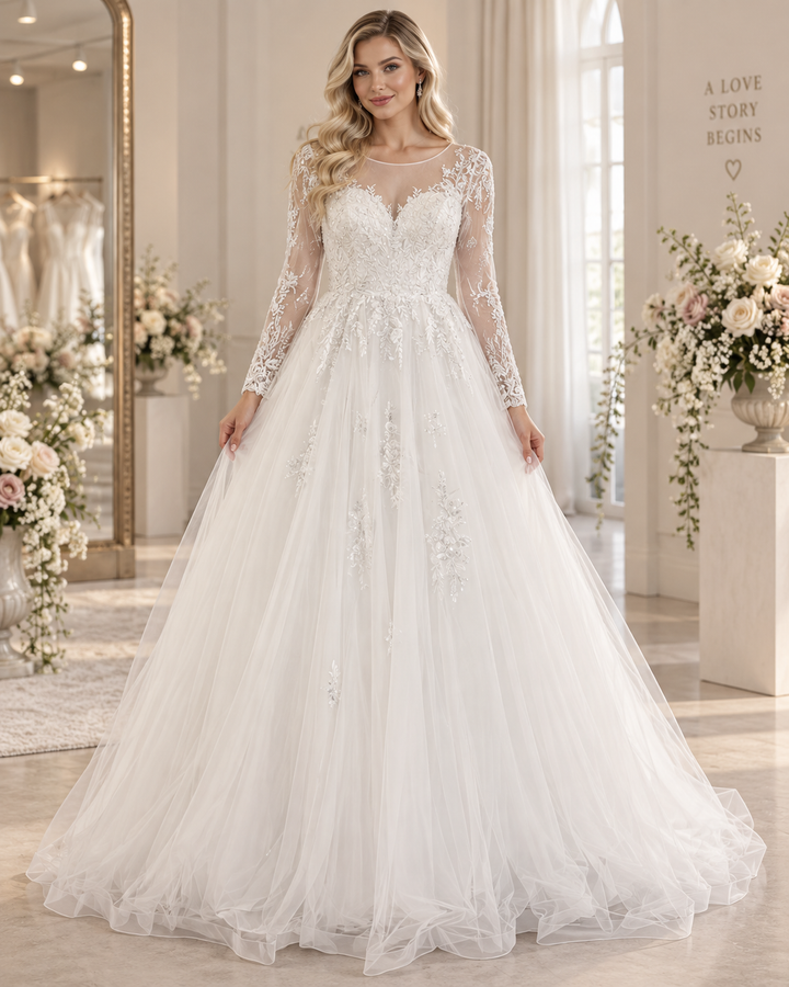 Elara Lace Bruidsjurk – Ivory 859037