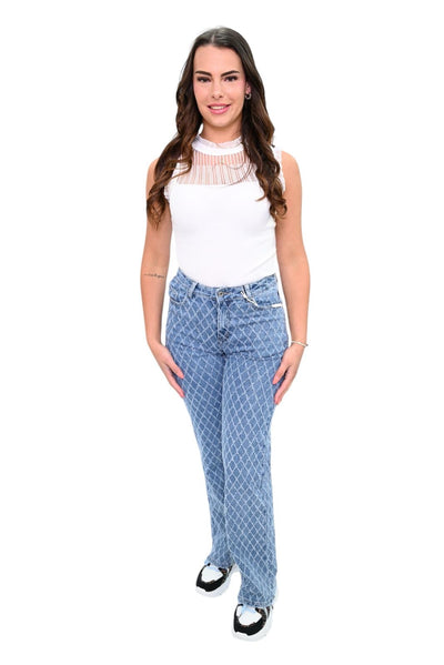 Wideleg jeans stretch H801-2