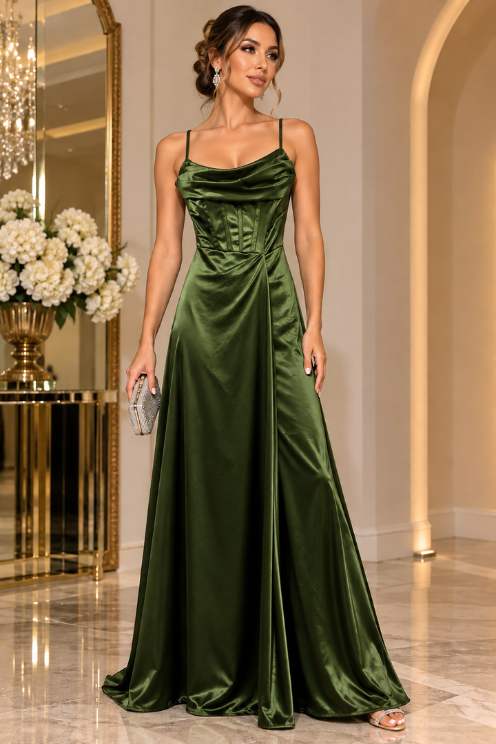 Elara Satin Corset Gown V6681