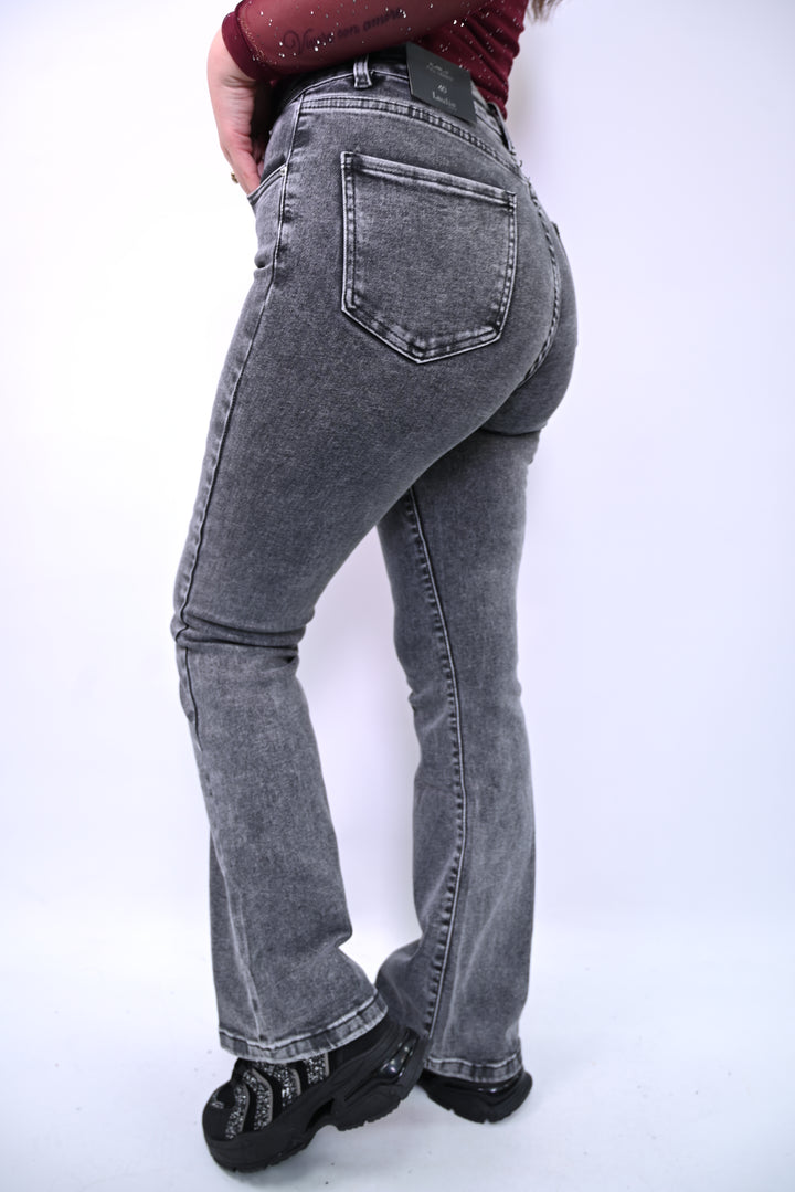Vintage Grey Slim-Flare Jeans T6267-3