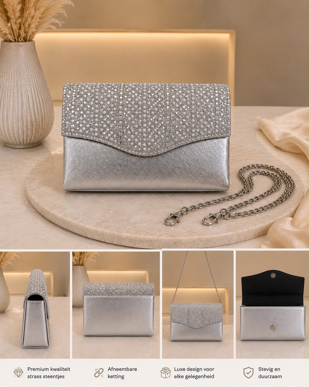 Elara Pearl & Crystal Clutch HL3549
