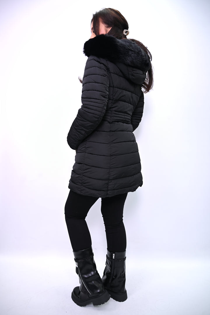 Minuit Nord – Gewatteerde Winterjas met Bontkraag F2009-1