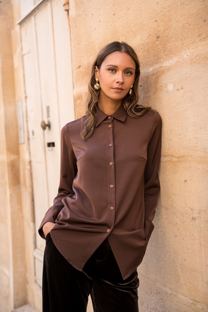 Blouse satijn Champagne Drift CH-7973