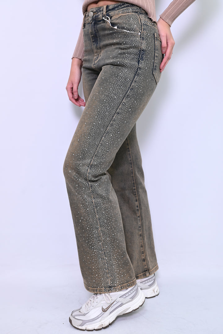 DustGlow Embellished Jeans Wideleg HelloMiss H927-6