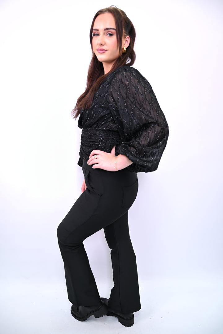 Midnight Contour” – Tailored Black Pants R259
