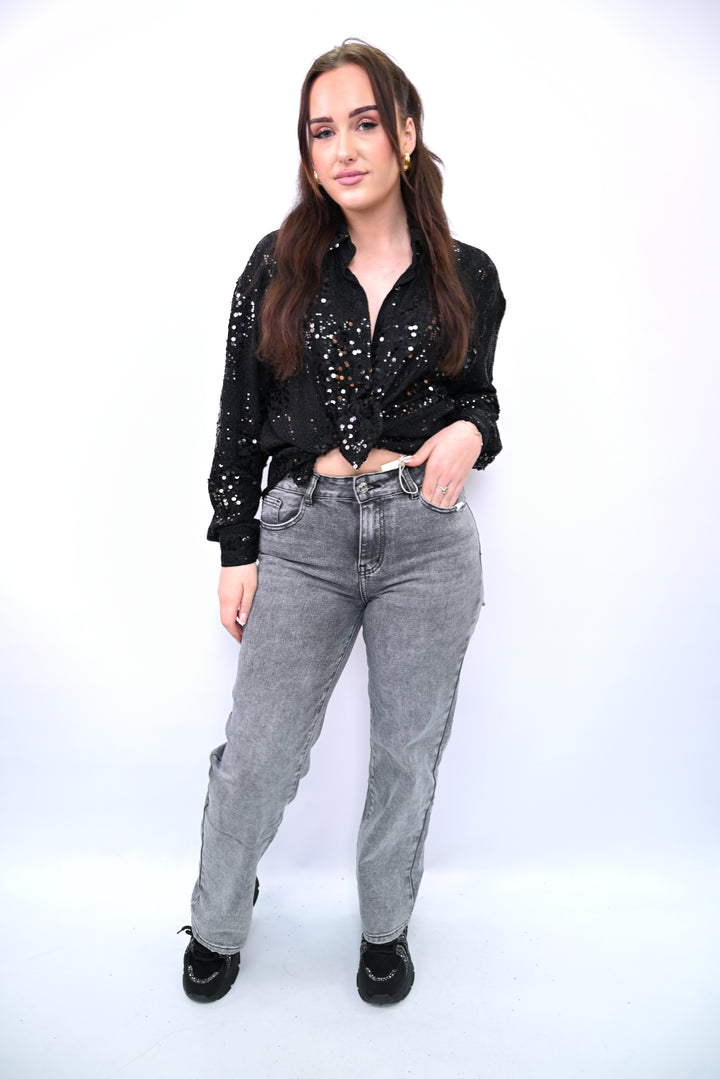 Noir Pulse Sequin Top CY5367A