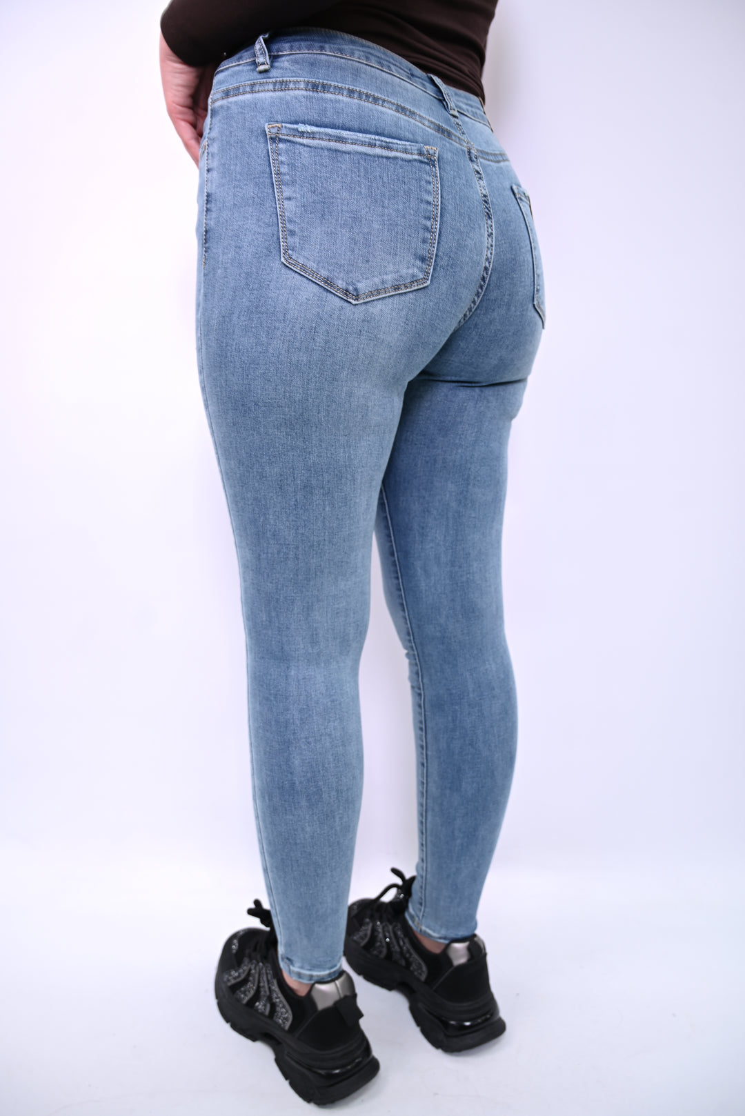 High-Rise Light Wash Skinny Jeans Megusto PT8006