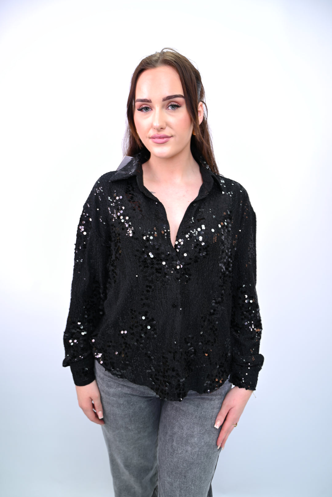 Noir Pulse Sequin Top CY5367A