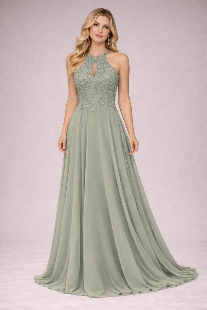 Sage Elegance Maxi Jurk 8862