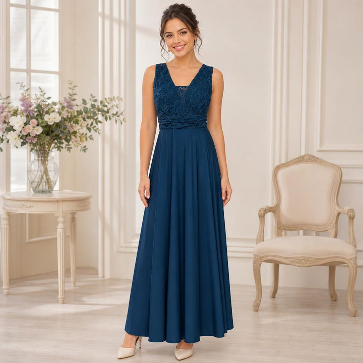 Evelyn Lace Waist Evening Gown 32082