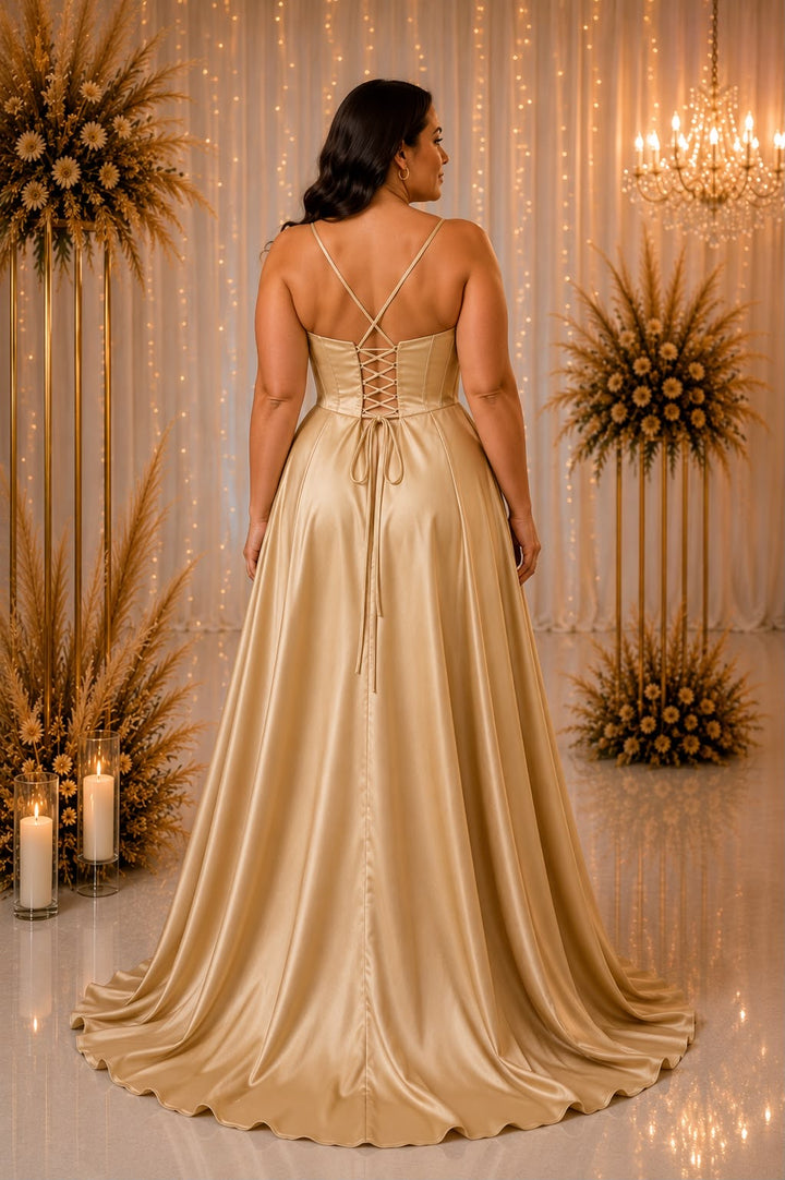 Elara Satin Corset Gown – Curve Collection 9451