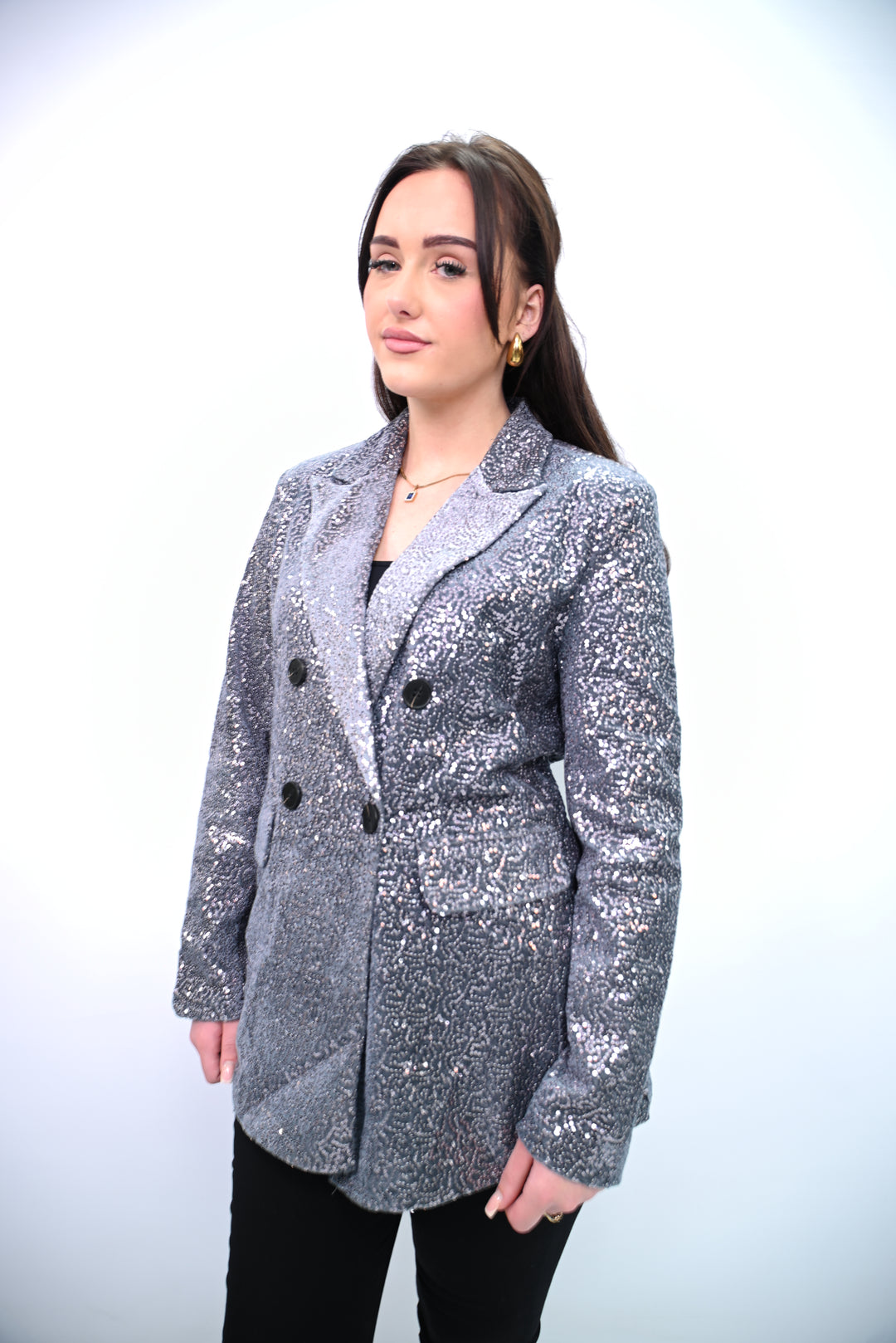 Blazer Paillette Sequin Blazer Cherry Koko 8309