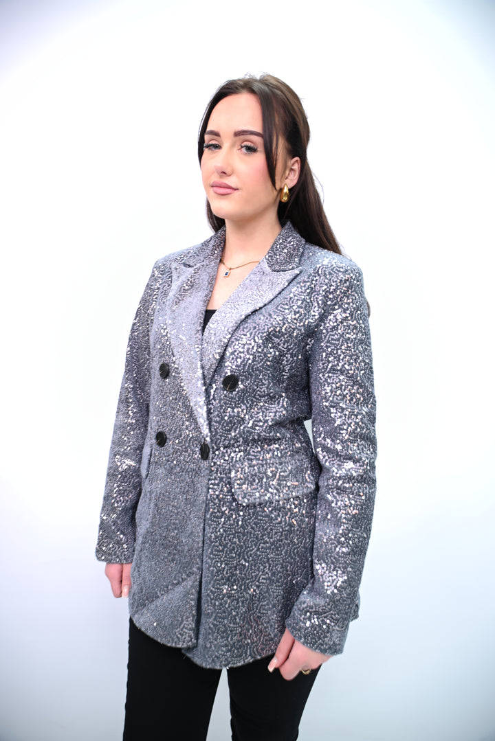 Blazer Paillette Sequin Blazer Cherry Koko 8309