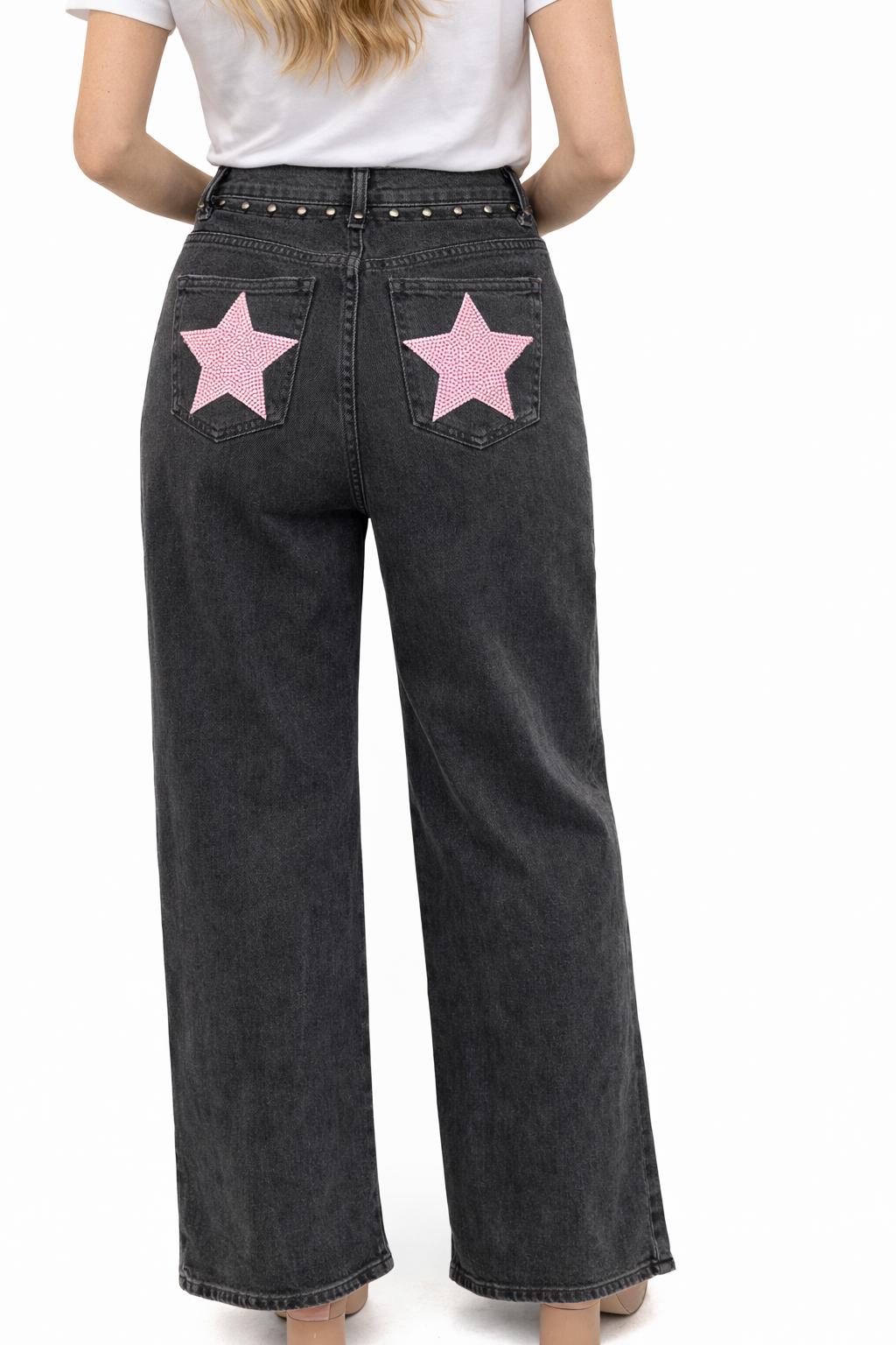 Starlight Stud Wide Leg Jeans HelloMiss HM1580-1