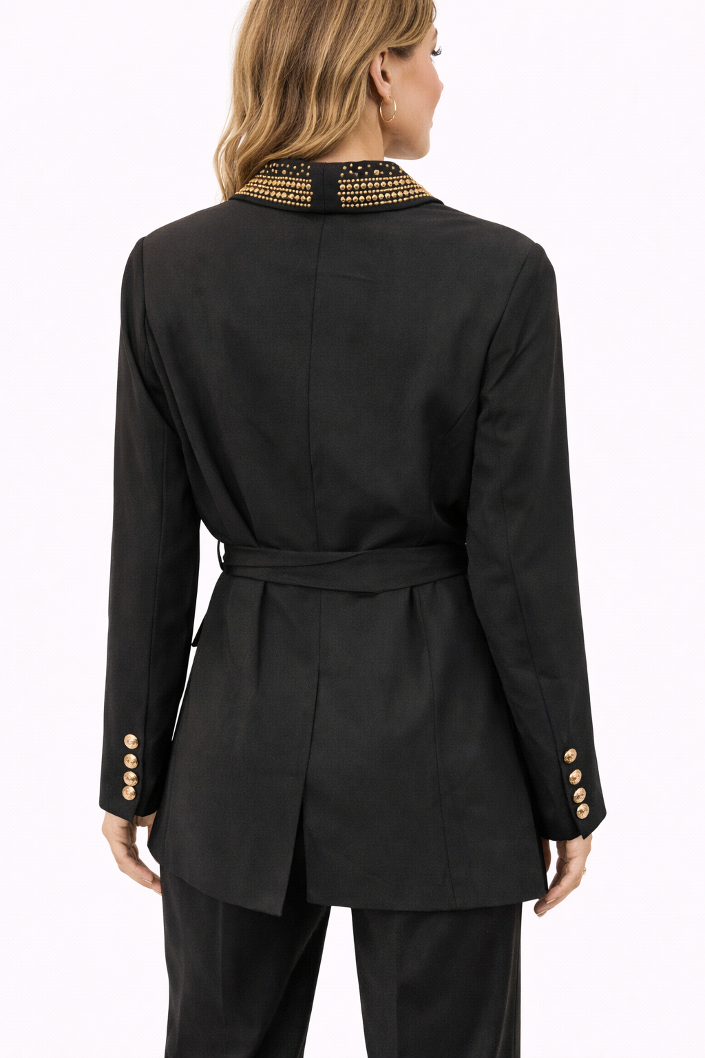 Monroe Royale Studded Blazer – Burgundy 1856