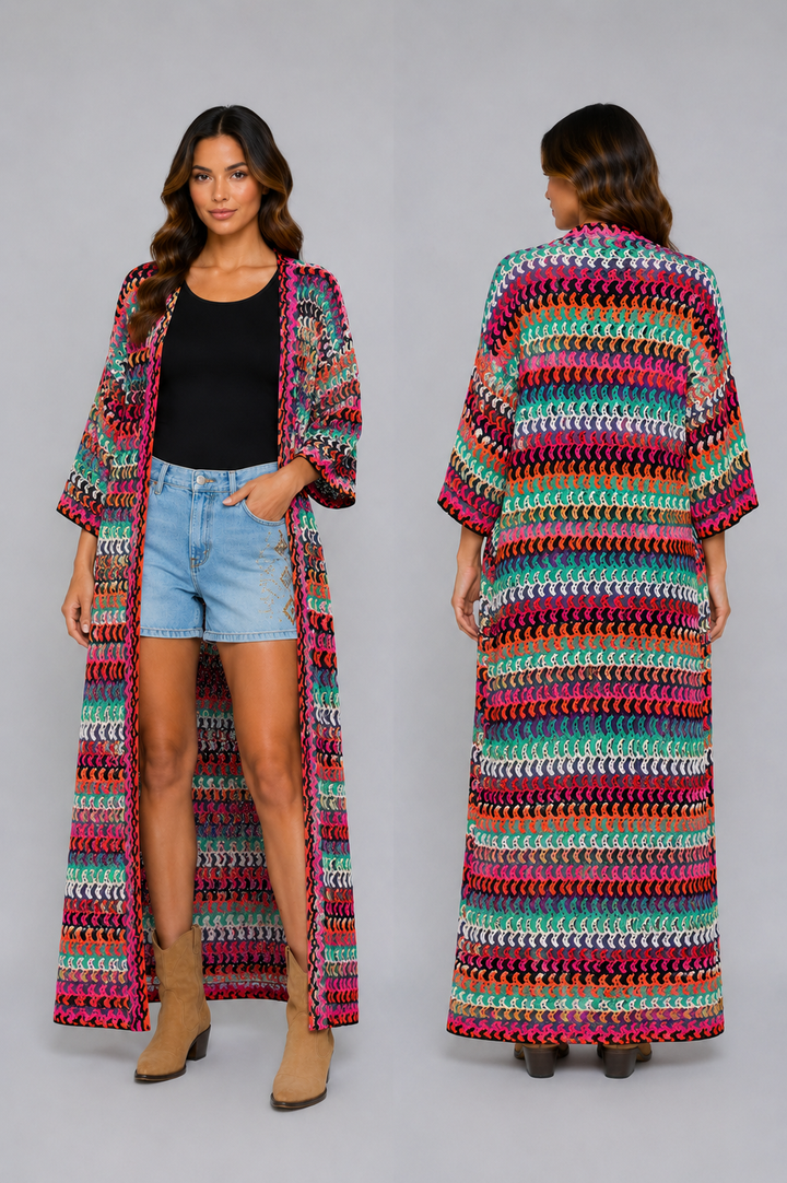 Bohemian Waves Maxi Kimono 2414