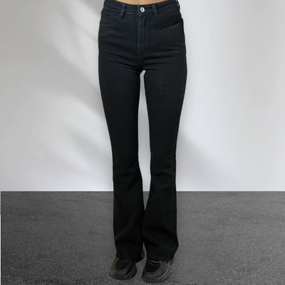 Dames Flared jeans zwart Hello Miss HM6156-3