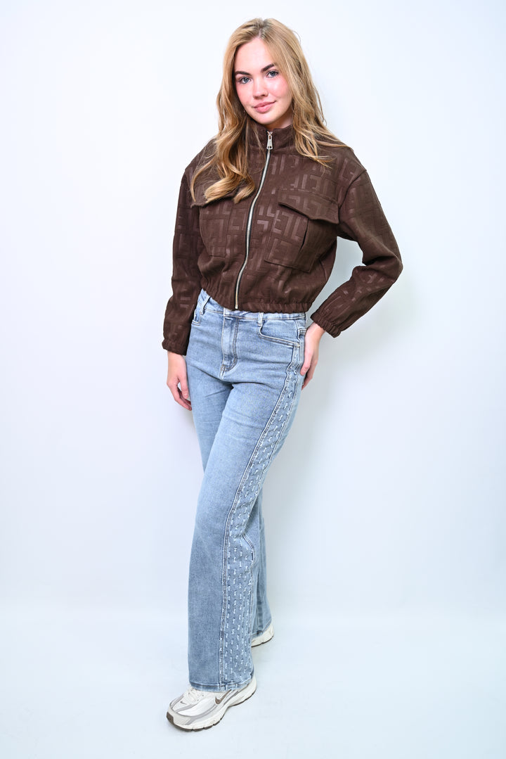 Azure Bloom Side-Stripe Jeans Wideleg HelloMiss H953-3