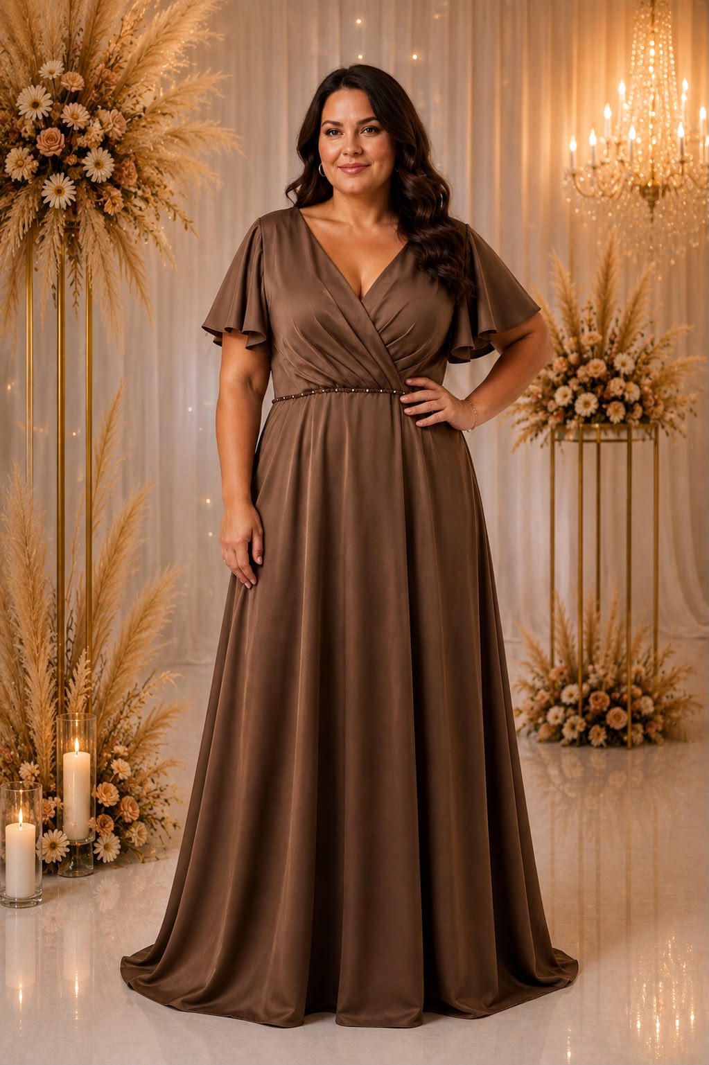 Amara Satin Evening Gown – Curve Collection R8331G
