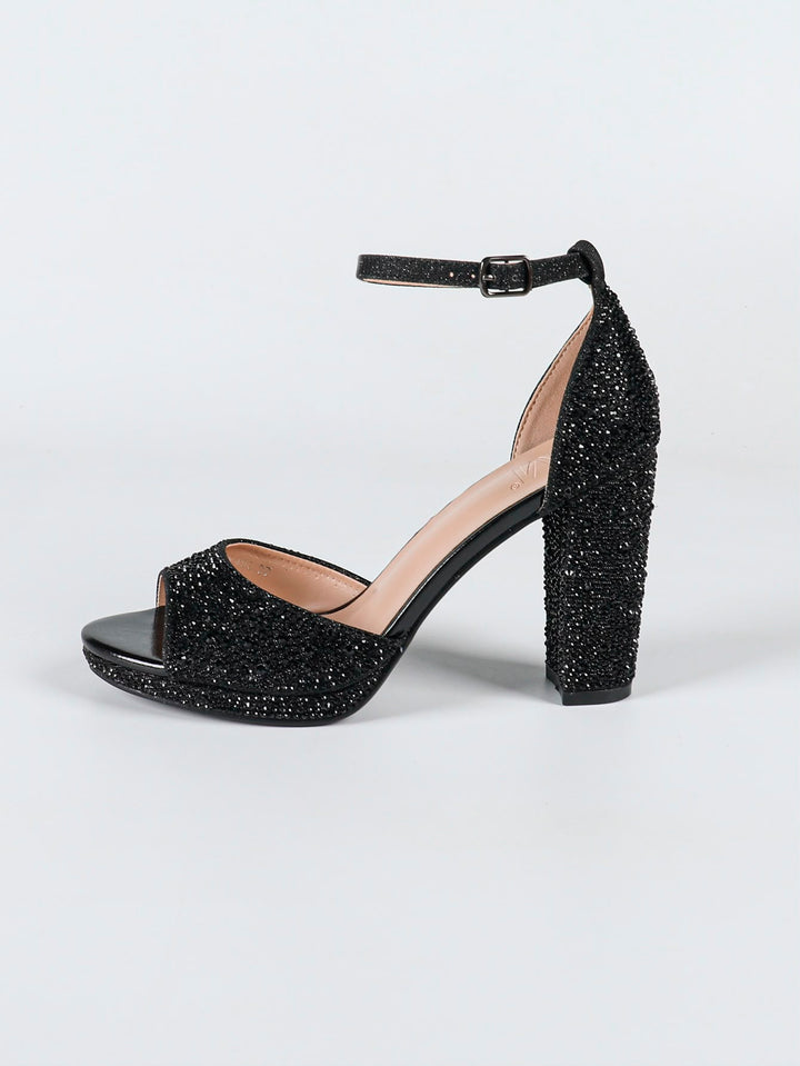 Celestia Crystal Block Heels Y490