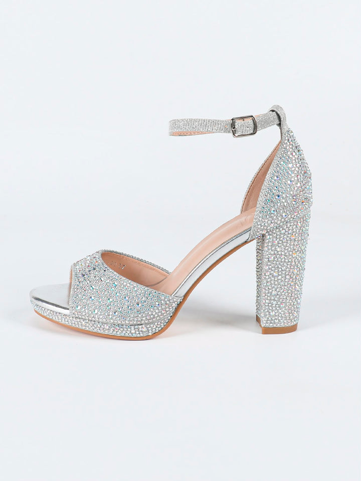 Celestia Crystal Block Heels Y490