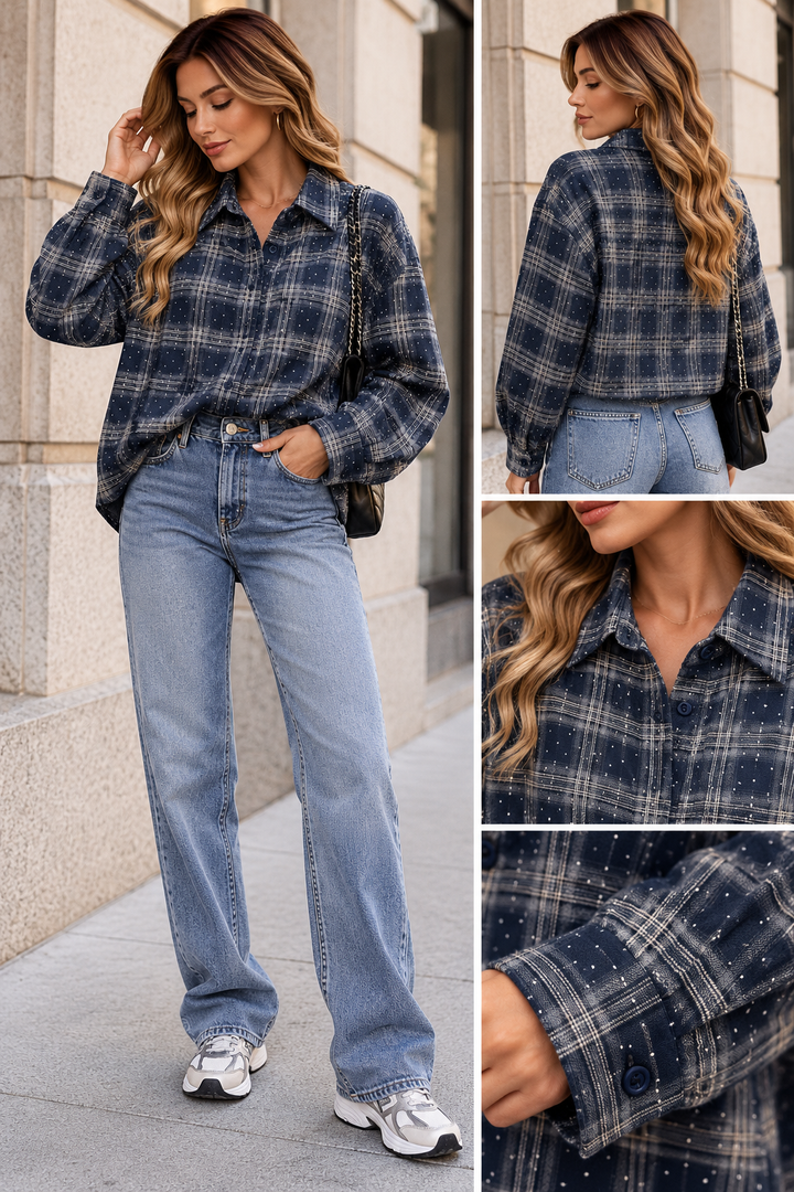 Sophia Checked Pearl Shirt EN125
