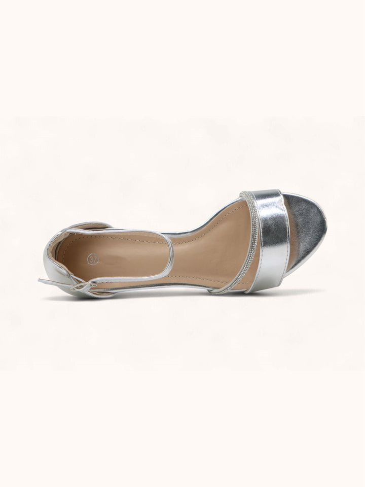 Zilveren Elegante Sandalet met Strass 3527-30