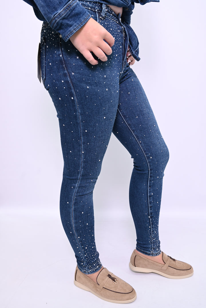Glamour Denim Jeans met Strassdetails HelloMiss H931-1