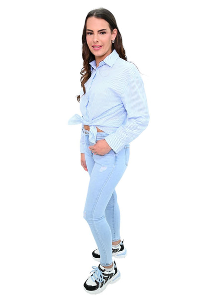 Blouse gestreept blauw 7606-8