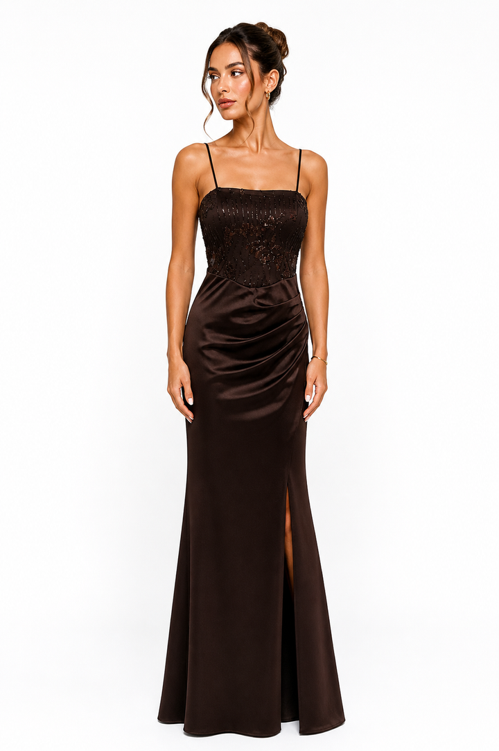 Midnight Lace Satin Dress – Luxe Corset Edition 6518