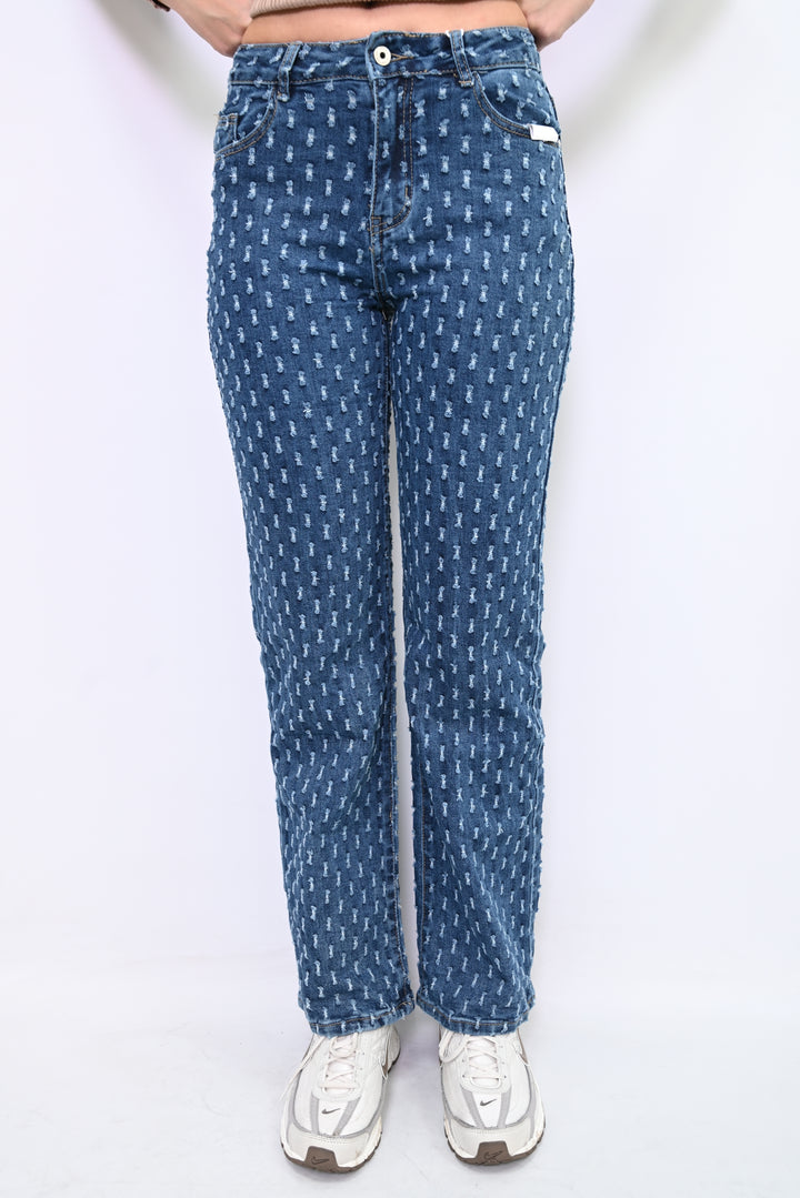 InkMark Patterned Denim Wideleg HelloMiss H655-10