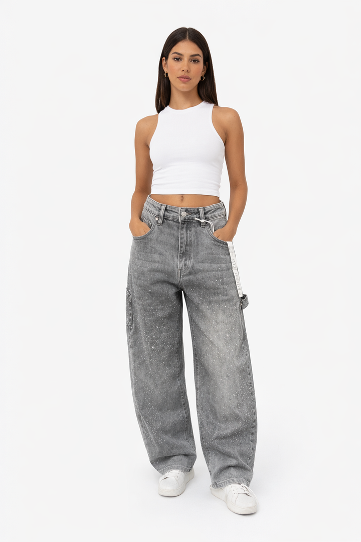 Nova Sparkle Cargo Balloon Jeans H905-3