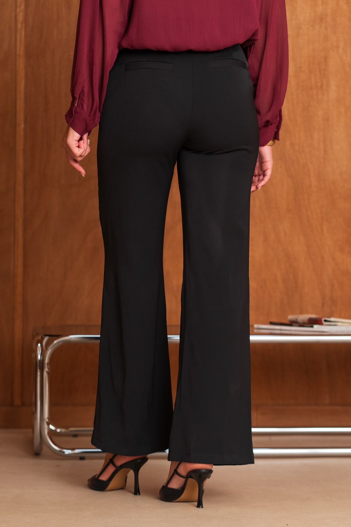 Elegant Tailored Wide Leg Trousers – Chocolate Brown 3155