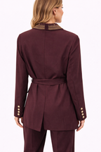 Monroe Royale Studded Blazer – Burgundy 1856