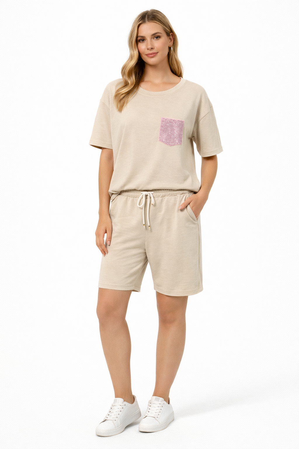 Sparkle Pocket Lounge Short Set 2383