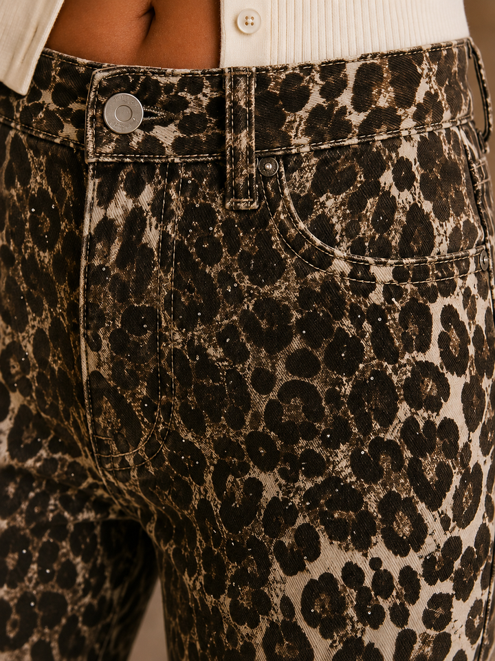 Leopard Luxe Straight-Leg Jeans 3586-002