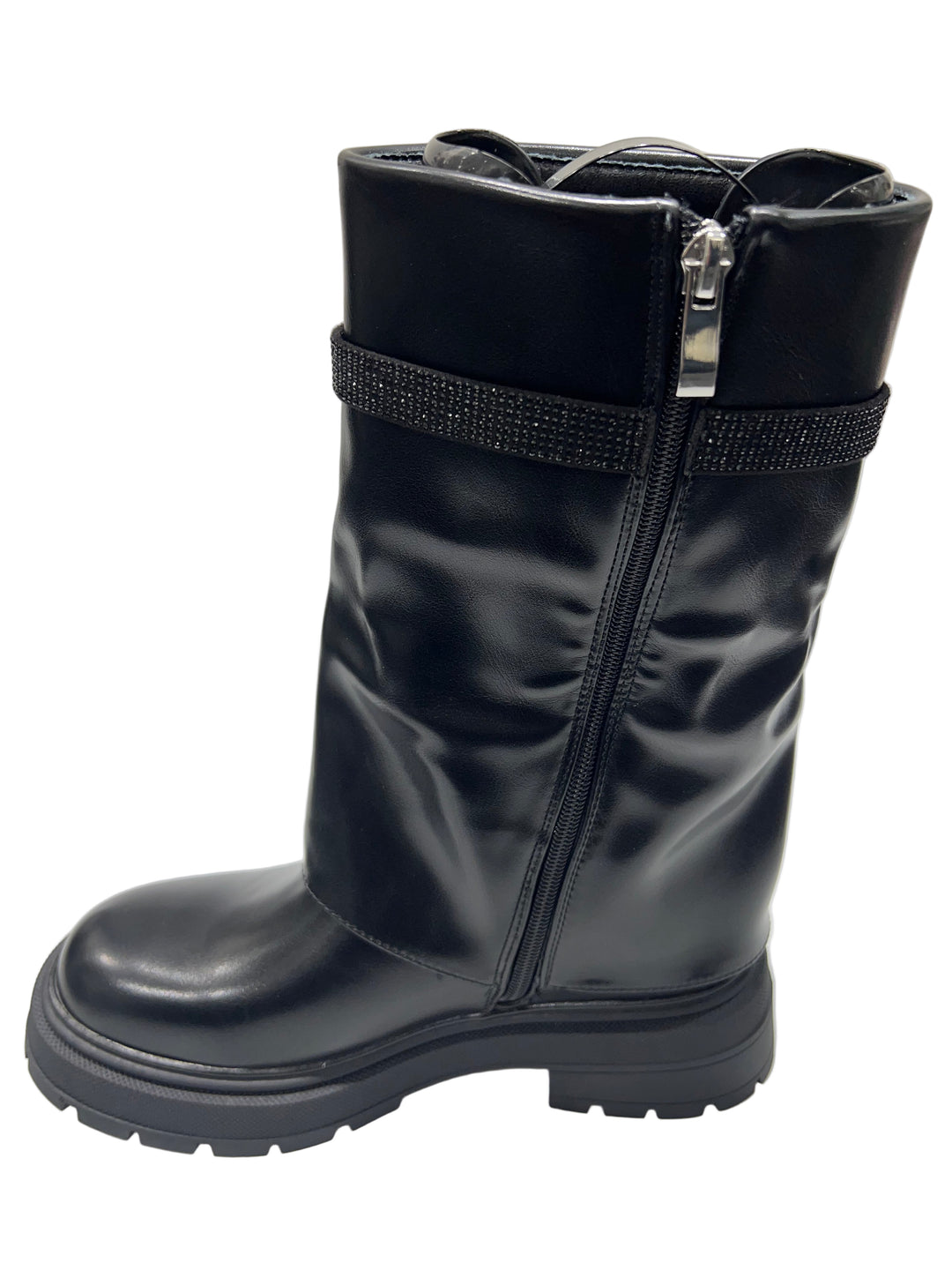 Midnight Buckle – Glitter Combat Boot MS-25025