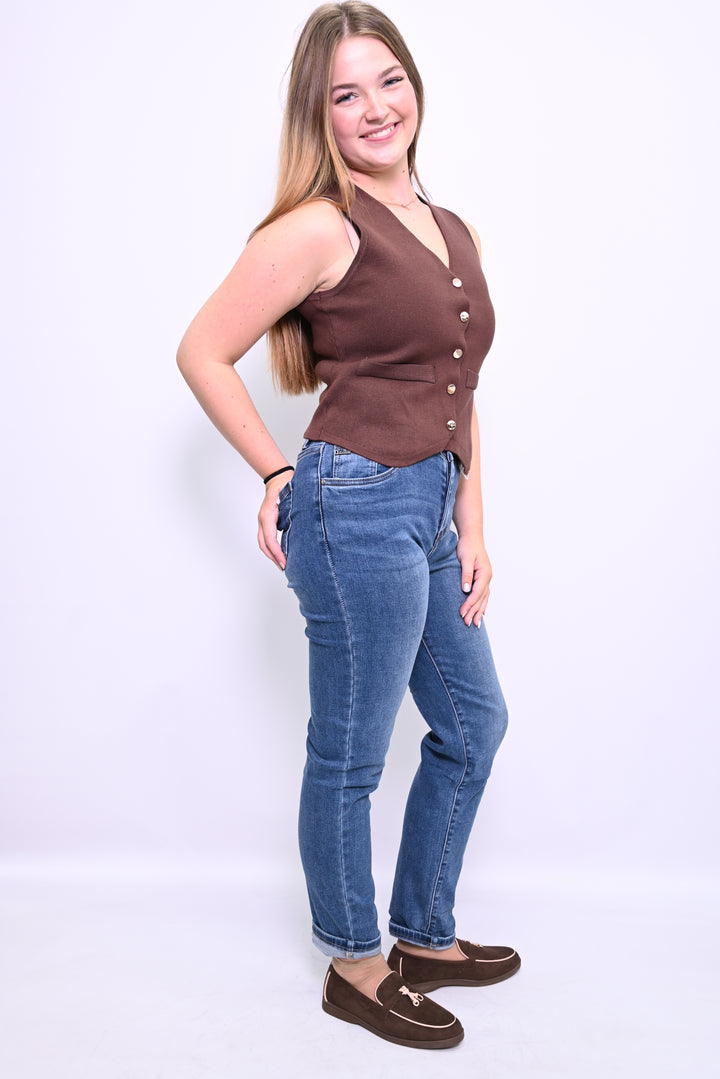 Button-Up Tailored Vest 7061