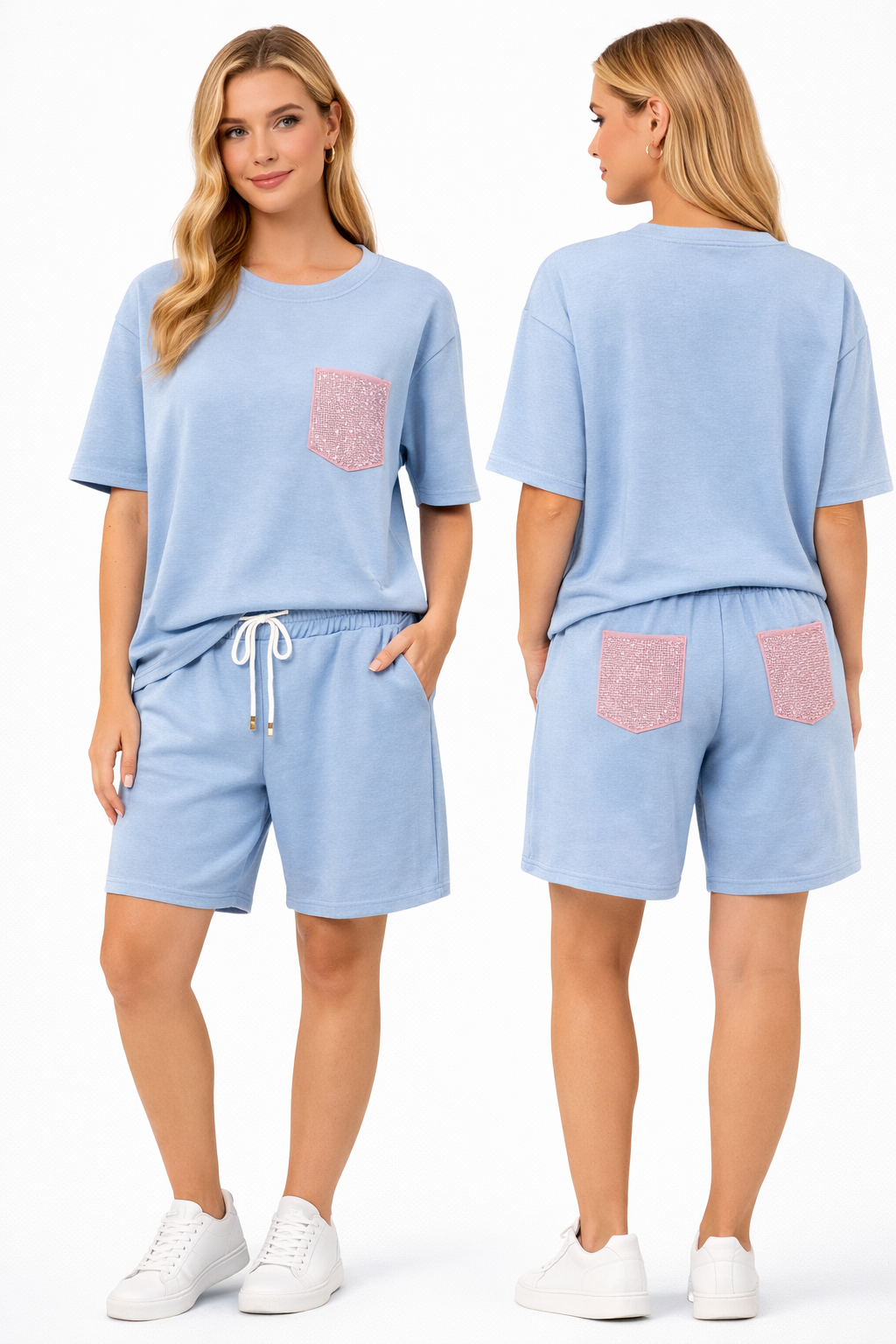Sparkle Pocket Lounge Short Set 2383