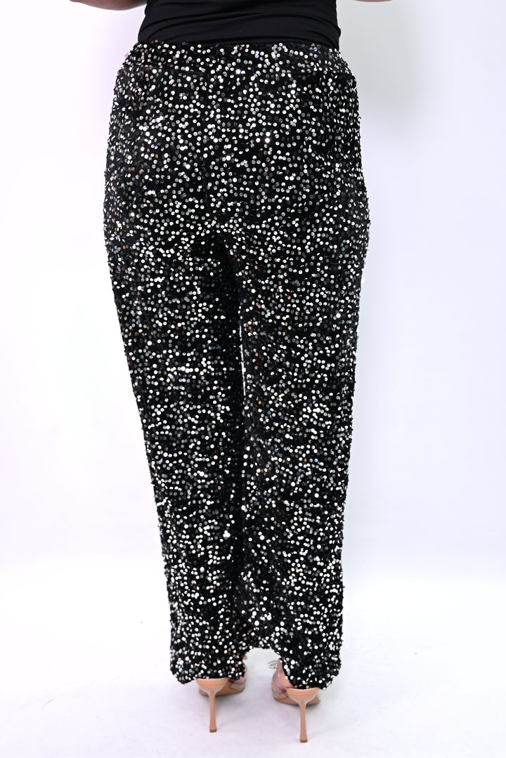 Noir Scintille Broeken Paillette met voering 10460