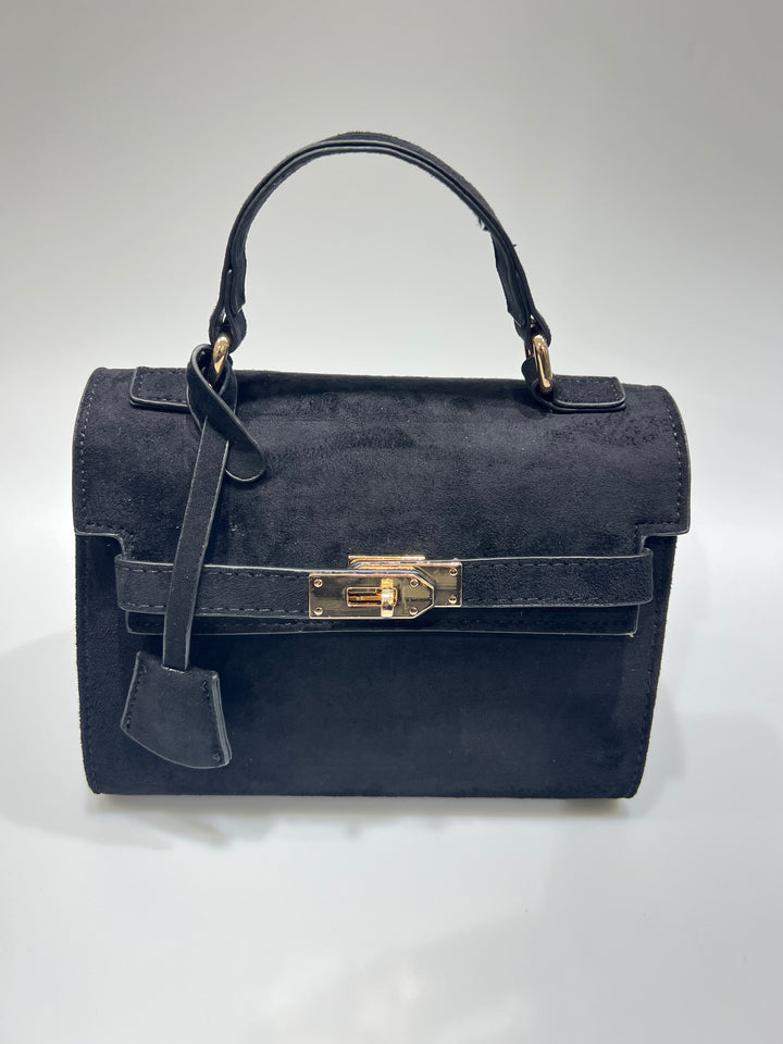 Clair Marron – Suède Handtas met Gouden Sluiting HY-5449-A