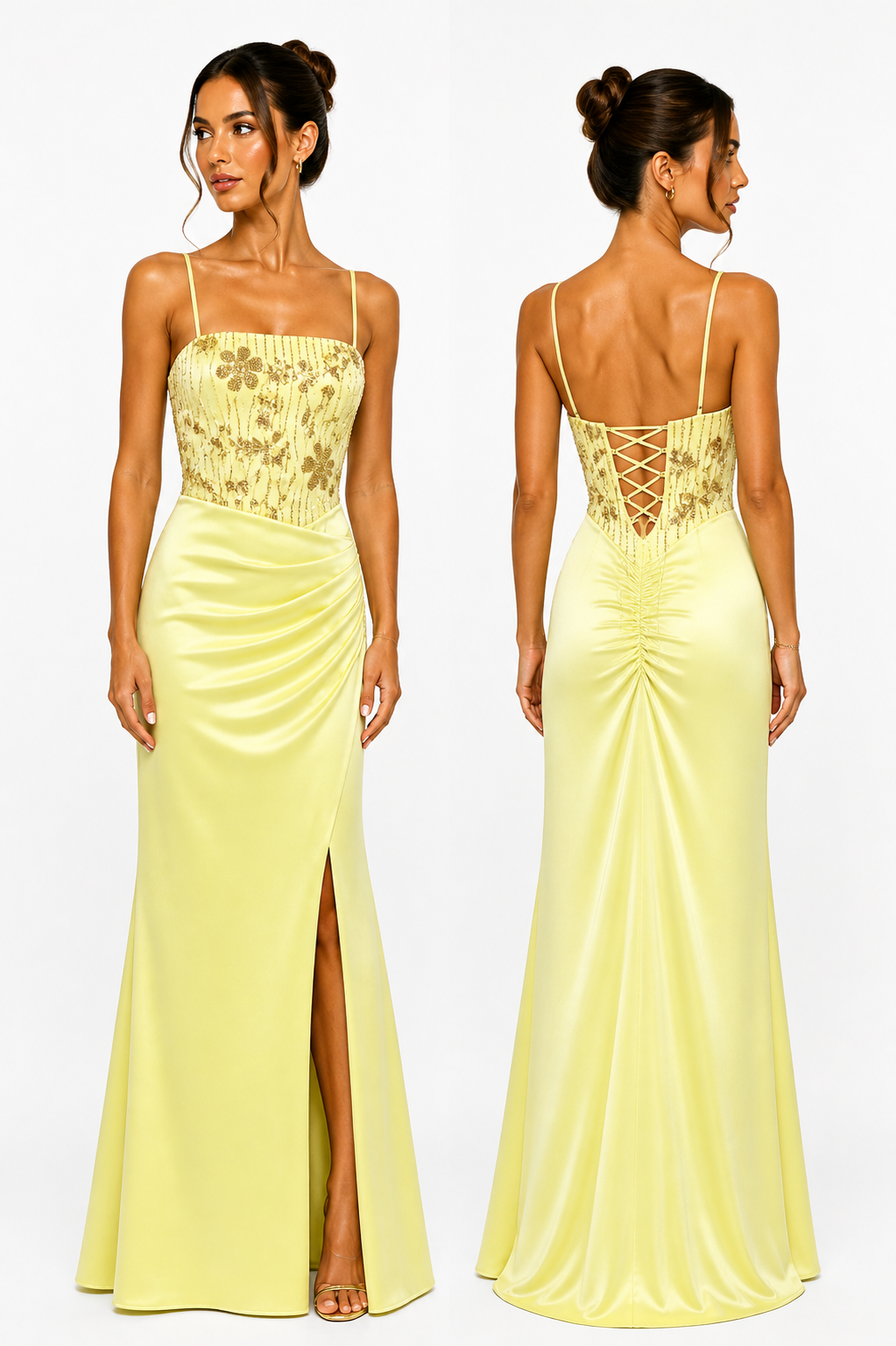 Midnight Lace Satin Dress – Luxe Corset Edition 6518