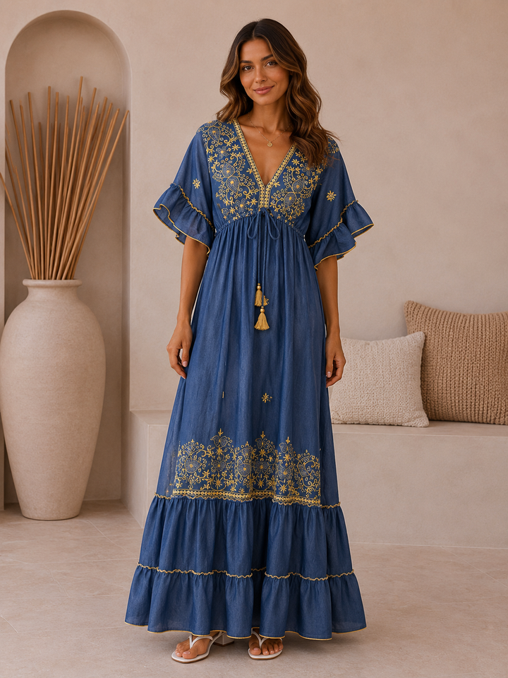 Sahara Embroidery Maxi Dress AV-120