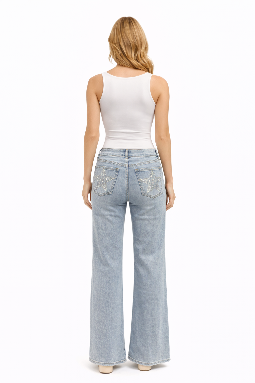 Silver Star Light Blue Wide Leg Jeans VSMISS 8649