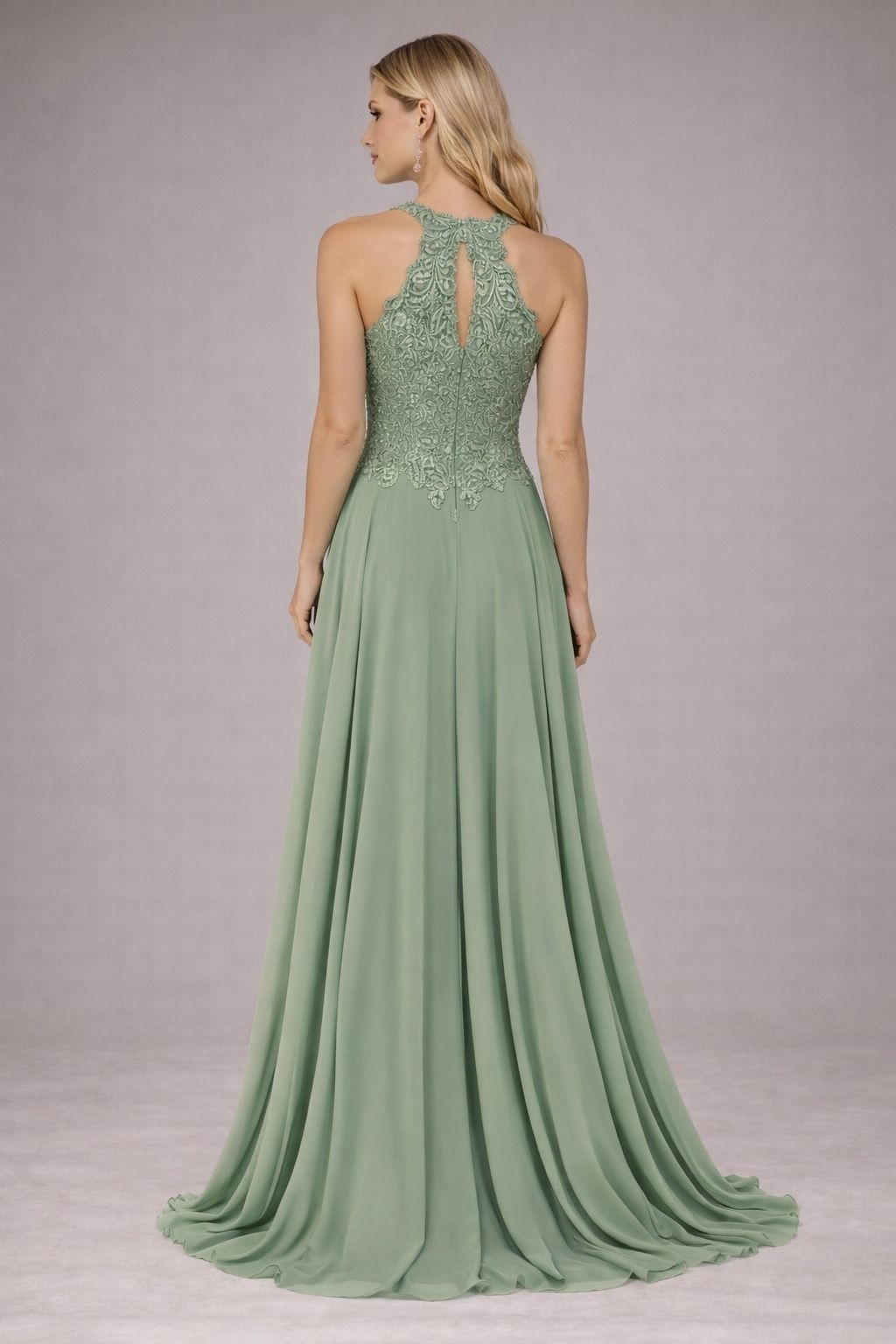 Sage Elegance Maxi Jurk 8862