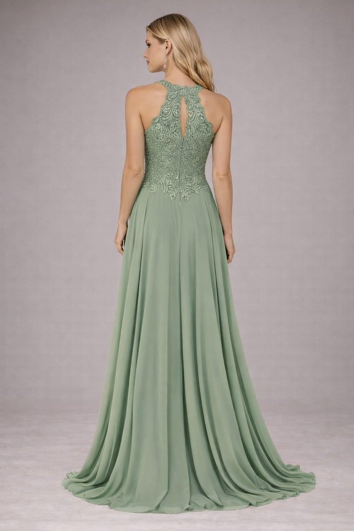 Sage Elegance Maxi Jurk 8862